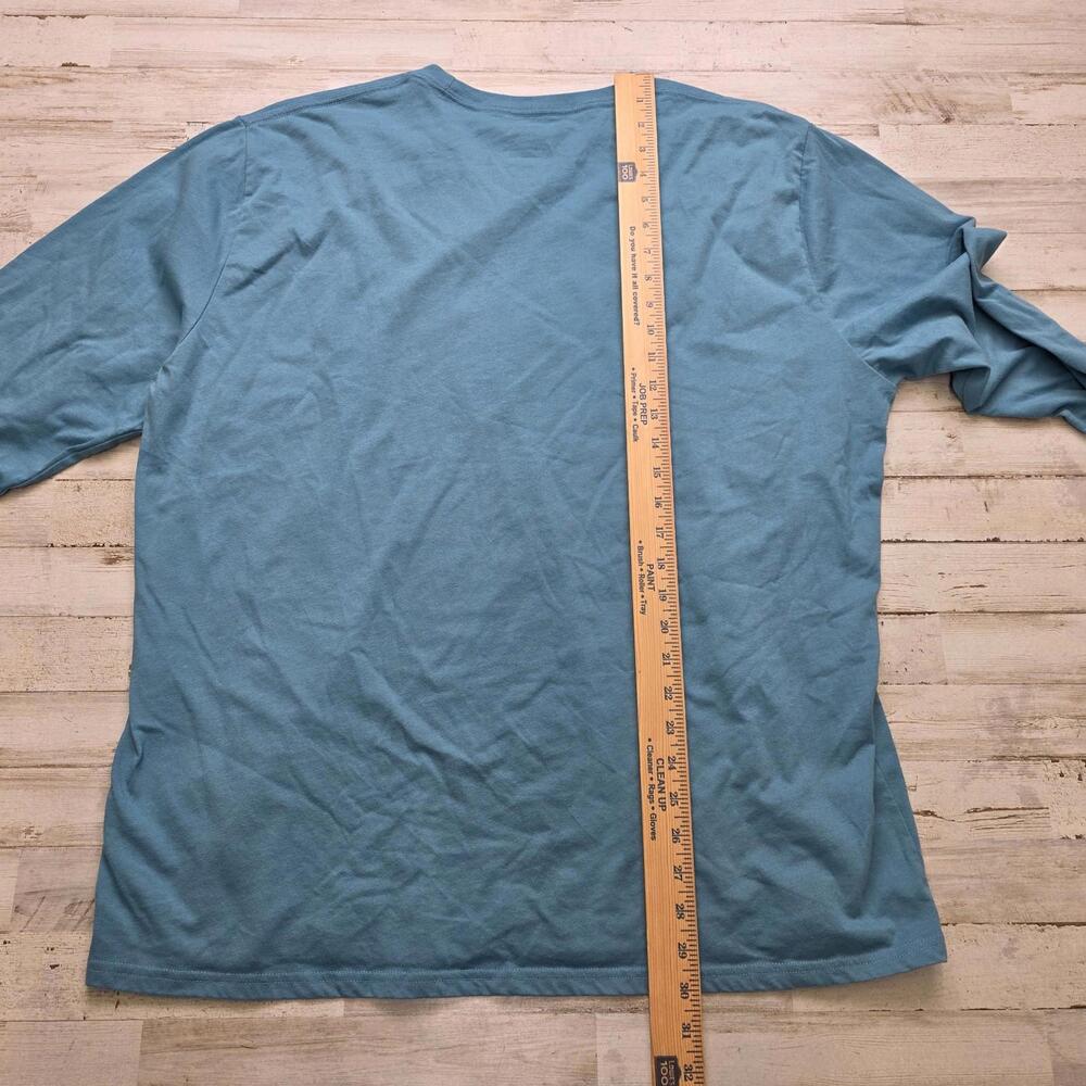 Huk Mens XXL Blue Long Sleeve Fishing T-Shirt Cotton Blend - Picture 5 of 6
